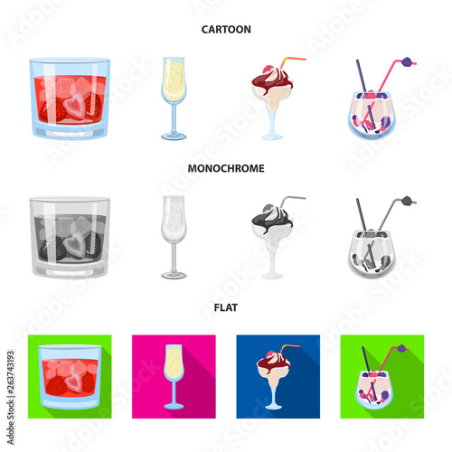 Vector design of liquor and restaurant symbol. Collection of liquor and ingredient stock vector illustration.