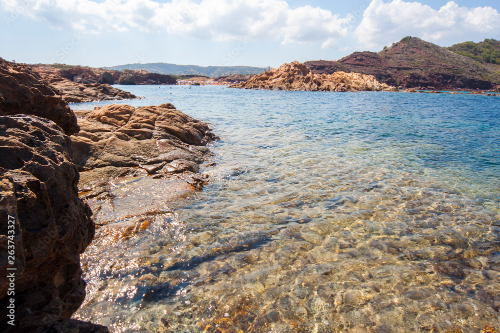 Beautiful sea shore landscape at menorca, balearic Islands