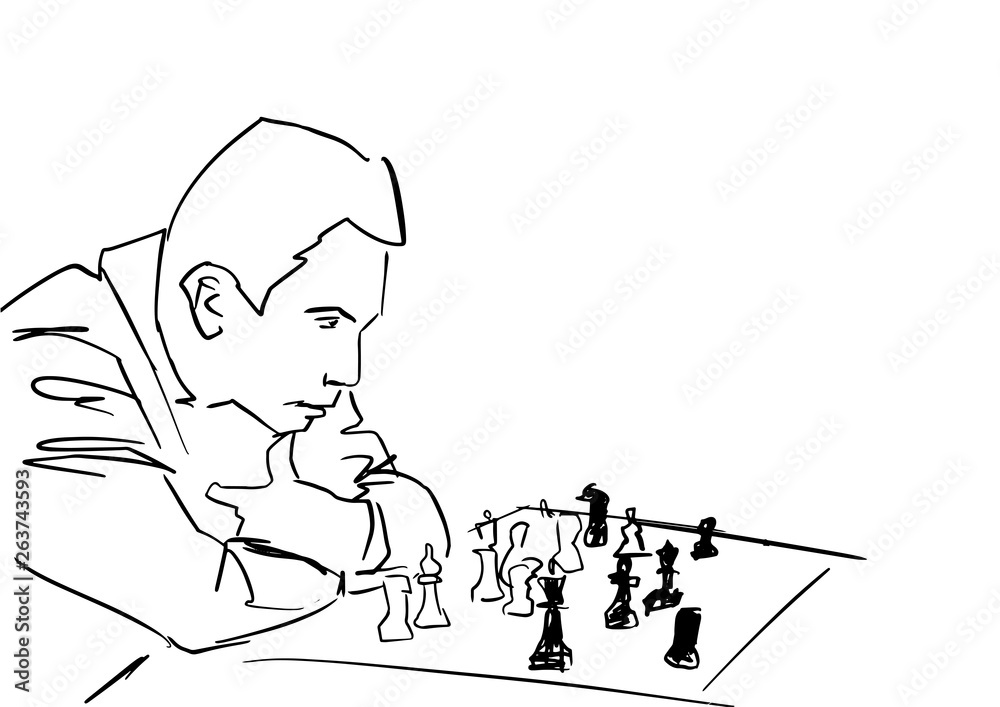 Chess play sketch Cut Out Stock Images & Pictures - Alamy