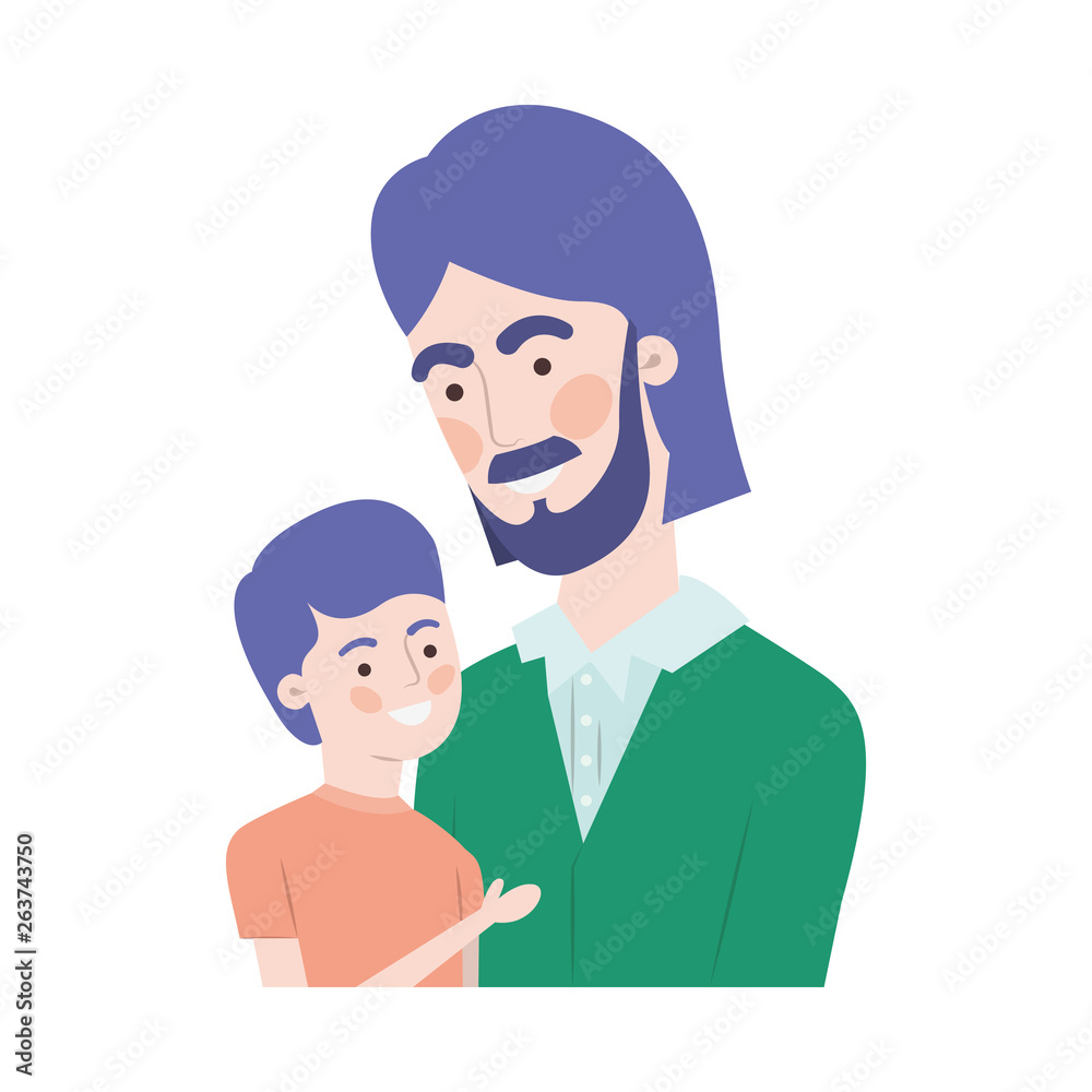 Fototapeta premium father with son avatar character