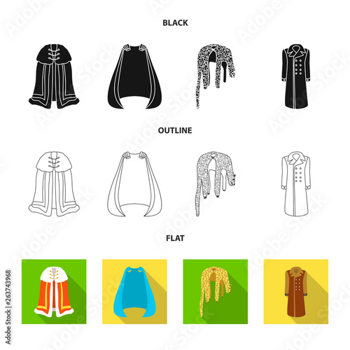 Isolated object of material and clothing icon. Collection of material and garment stock vector illustration.