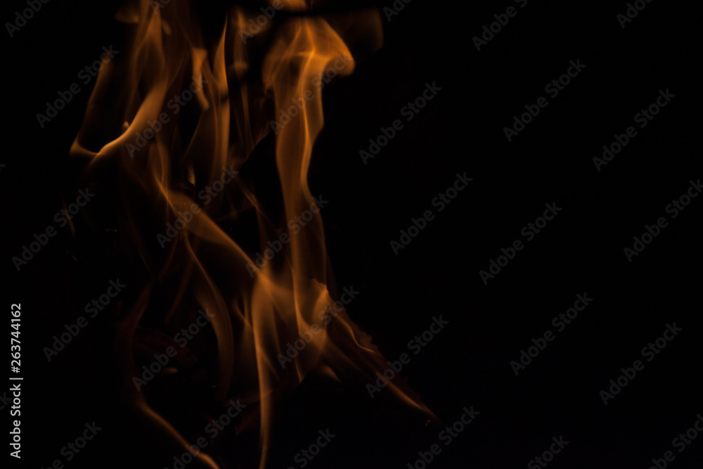 fire on black background