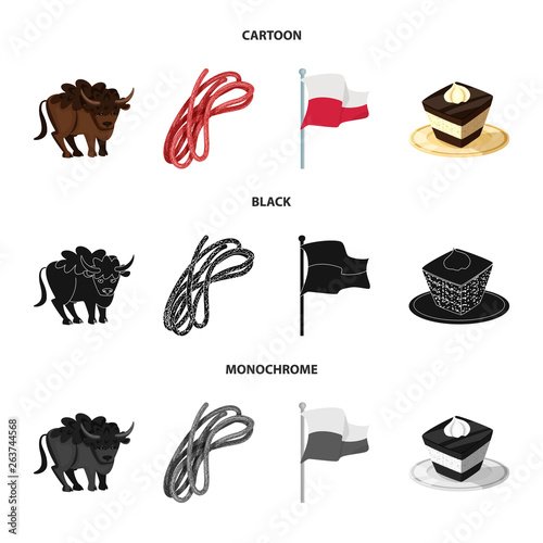 Isolated object of traditional and tour icon. Set of traditional and landmarks vector icon for stock.