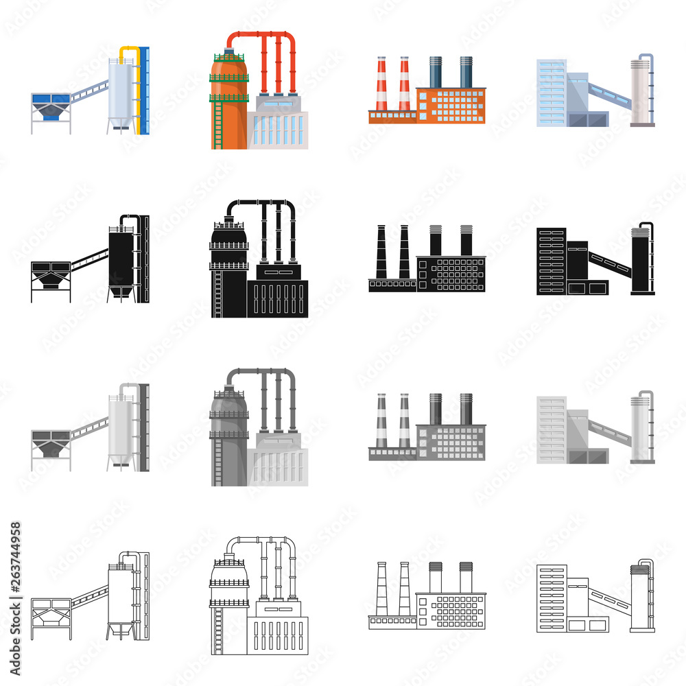 Isolated object of production and structure icon. Set of production and technology stock symbol for web.