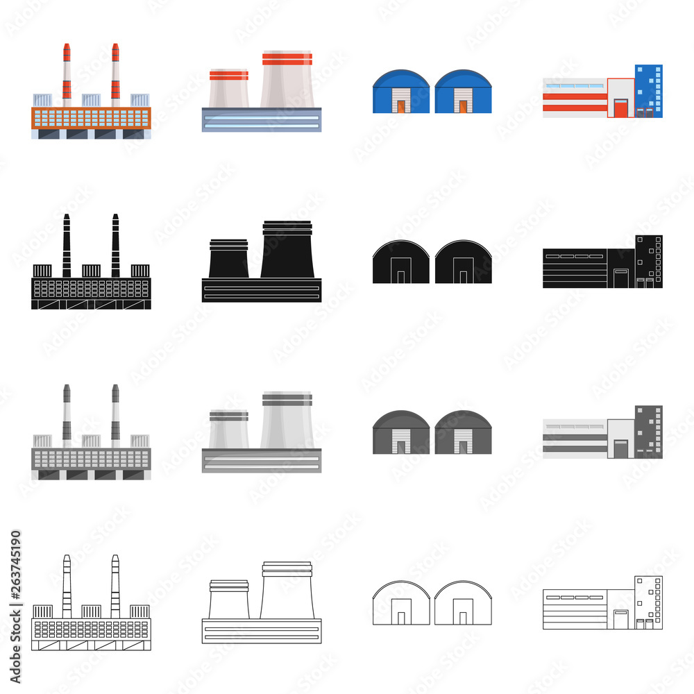 Vector design of production and structure sign. Collection of production and technology stock vector illustration.