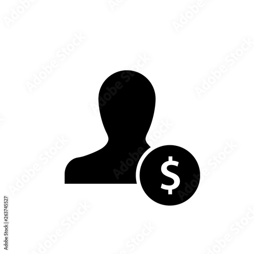Labor cost silhouette icon. Clipart image isolated on white background