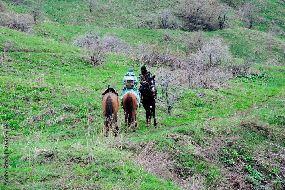 Kazakh horsemen in the southern province of the Republic of Kazakhstan Kazakh horsemen in the southern province of the Republic of Kazakhstan