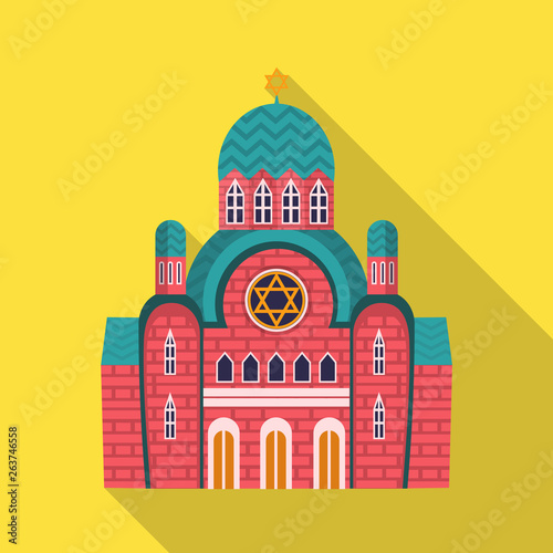 Isolated object of synagogue and jewish sign. Set of synagogue and church vector icon for stock.