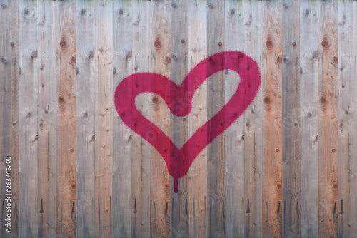 Spray Painted Heart on Fence