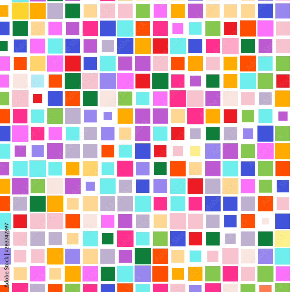 Mosaic of a bright colorful squares on a white background. Mosaic of a bright colorful squares on a white background.