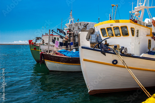 Fishing boats at the Port of Kavala, Northern Greece