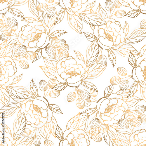 Hand drawn seamless pattern with jewerly and floral elements
