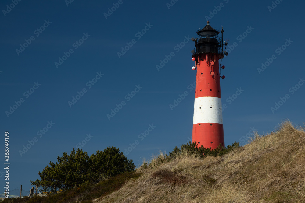 schöner Leuchtturm in Hörnum auf der Nordsee Insel Sylt