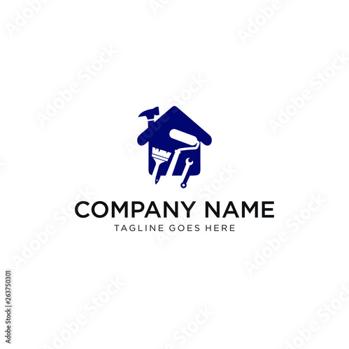 home remodeling repairs logo Design Vector Stock. House Service Logo Icon. Real Estate Renovation Logo Design Template