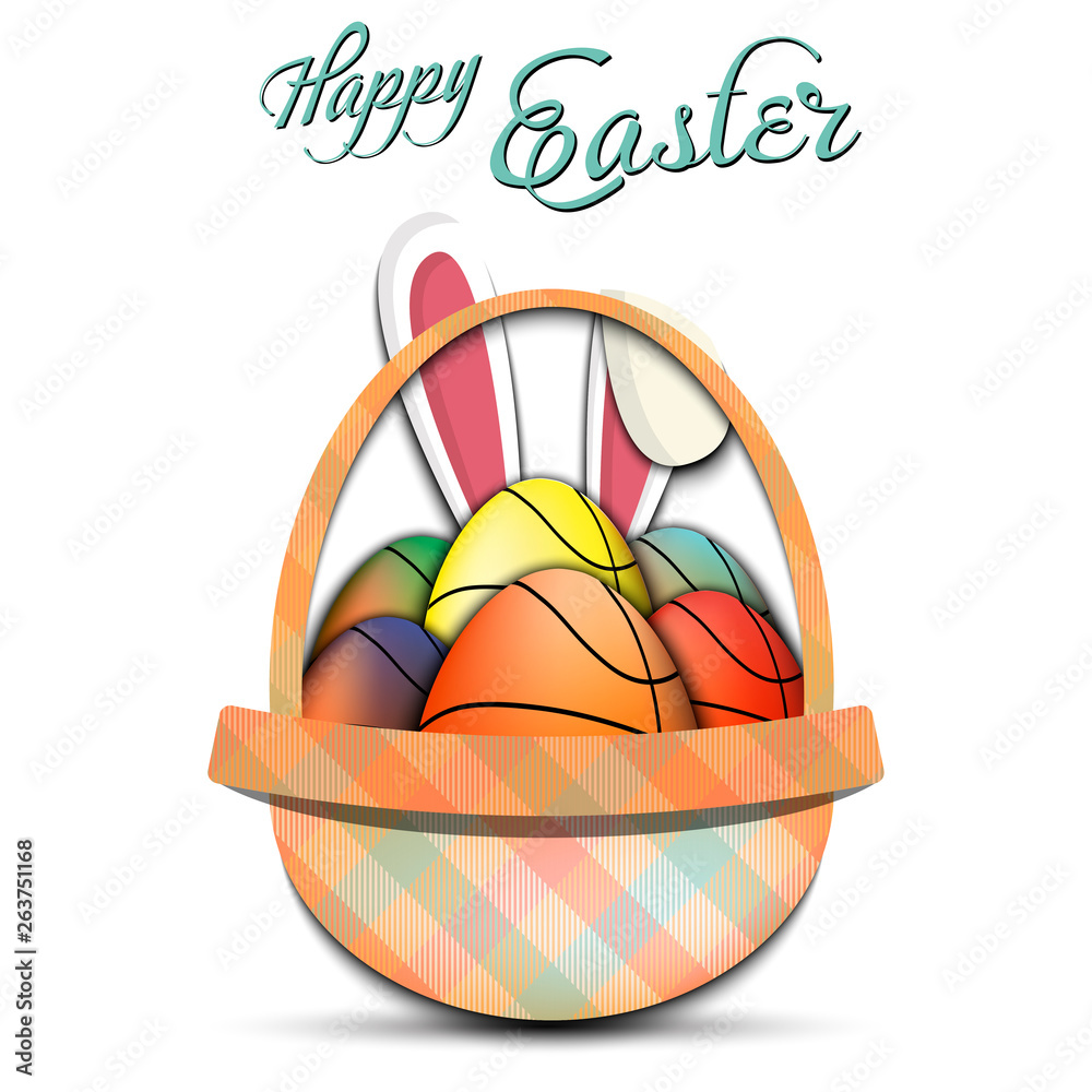 Fototapeta premium Happy Easter. Basketball balls in the form of eggs