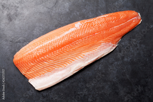 Raw salmon fish fillet