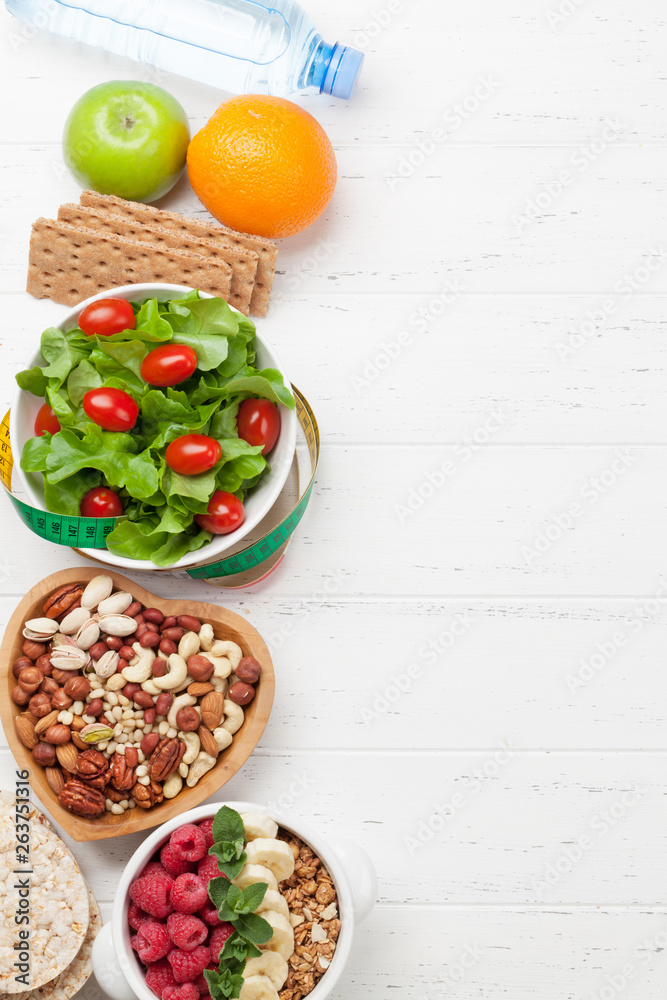 Healthy food and fitness concept Healthy food and fitness concept