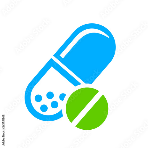 Colorful drugs vector icon