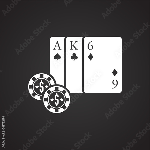 Casino icon on background for graphic and web design. Simple vector sign. Internet concept symbol for website button or mobile app.