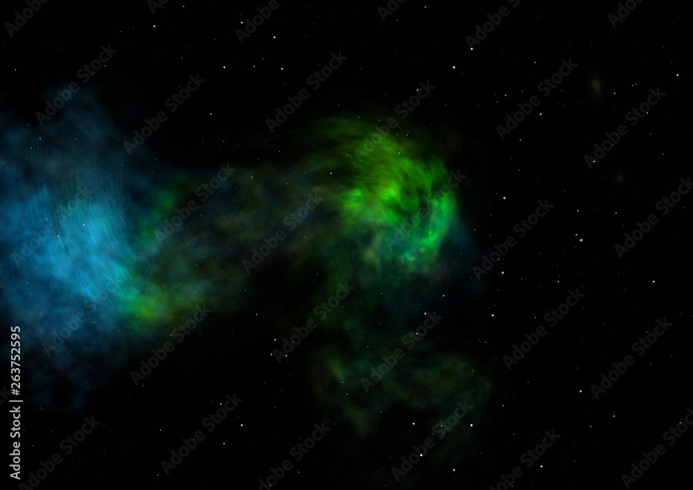 Small part of an infinite star field. 3D rendering