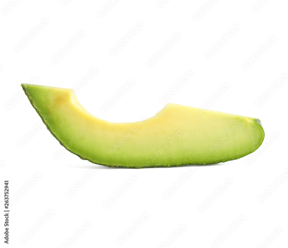 Fresh slice of avocado isolated on white background. Healthy food Fresh slice of avocado isolated on white background. Healthy food