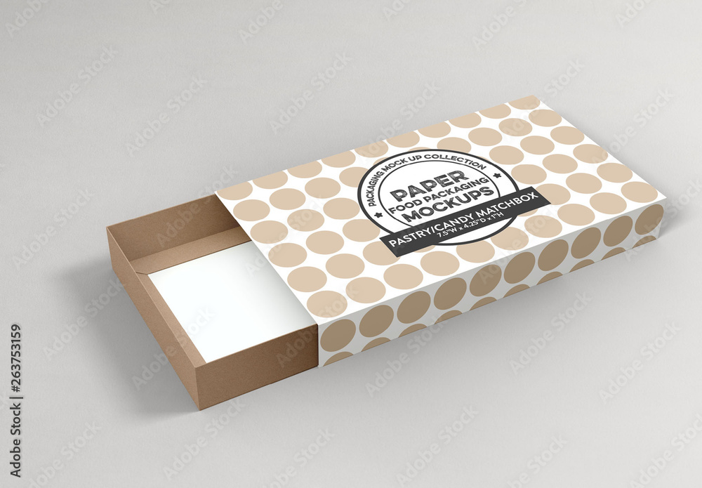 Paper Box with Sliding Lid Mockup Stock Template | Adobe Stock