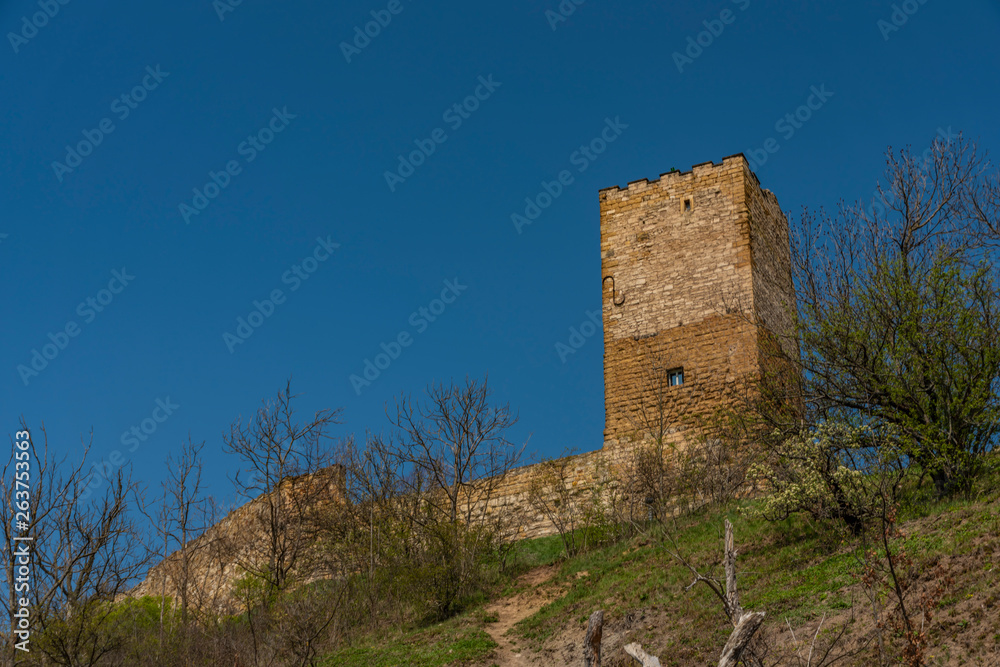 Castle Gleichen in Germany with blue sky in spring time
