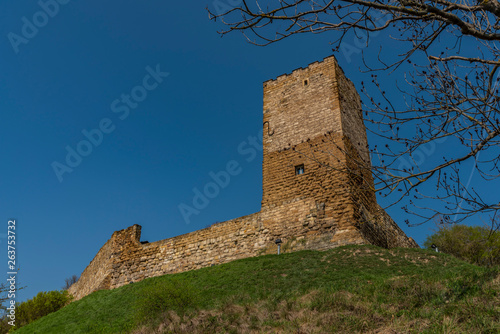 Castle Gleichen in Germany with blue sky in spring time