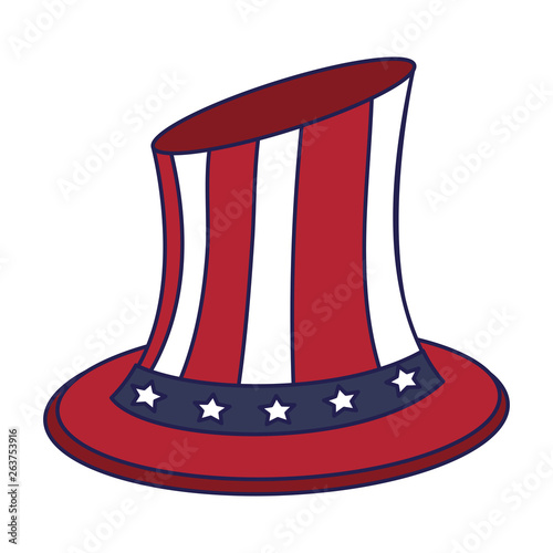 Uncle sam united states hat patriotic isolated blue lines