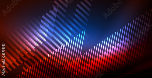 Neon glowing wave, magic energy and light motion background