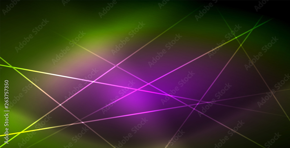 Neon glowing wave, magic energy and light motion background Neon glowing wave, magic energy and light motion background