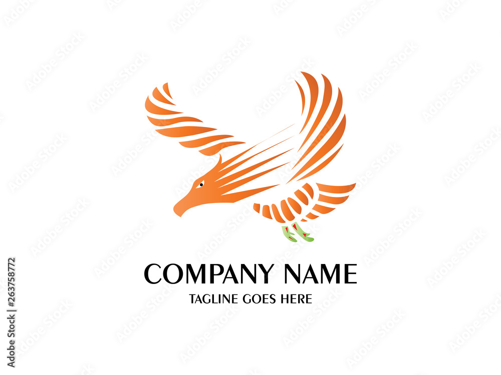 Obraz premium Abstract And Unique eagle vector design template. An exotic bird on white background