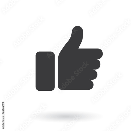 Hand Thumb Up icon. Flat style - stock vector. photo