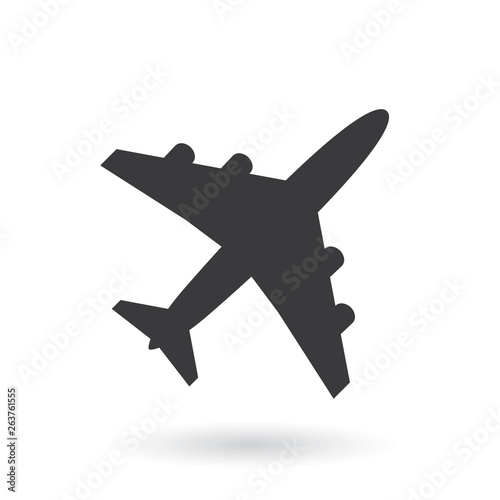Plane icon. Flat style - stock vector.