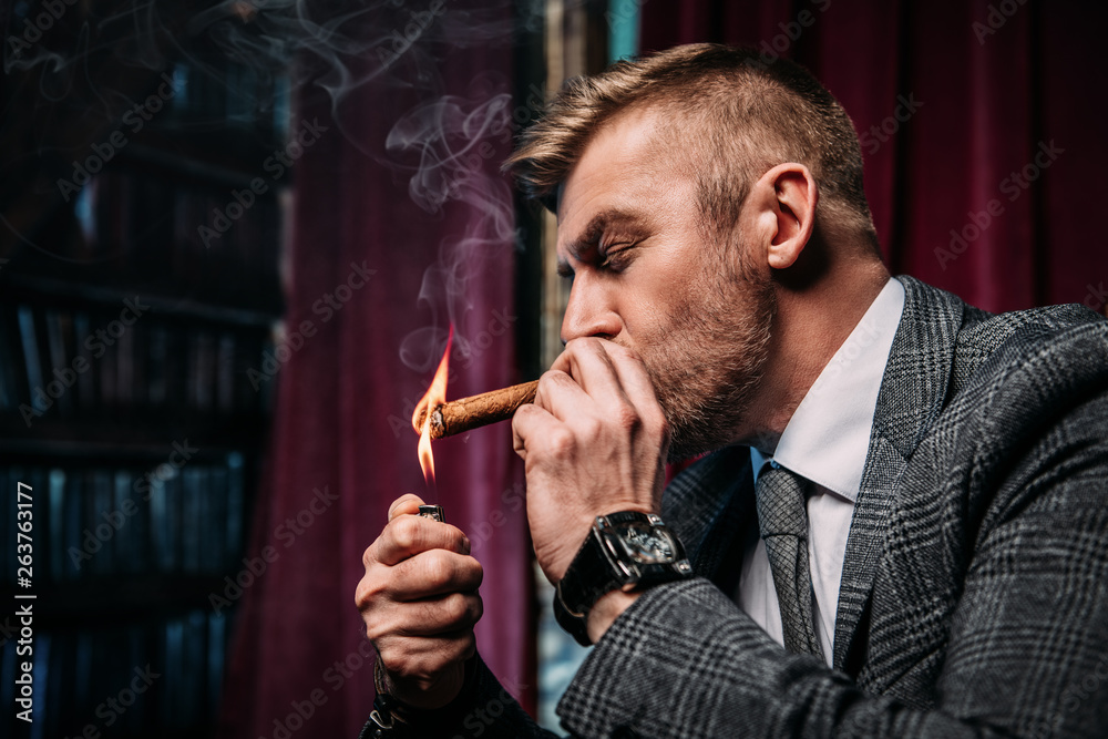 smoking cigar man smoking cigar man