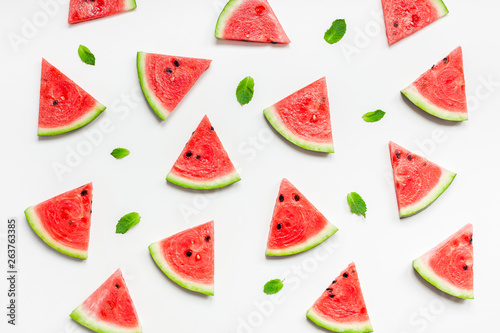 Fresh watermelon slices pattern photo