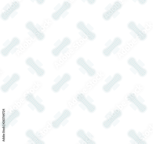 seamless vector flat pattern of feminine woman sanitary hygiene menstruation pad napkin