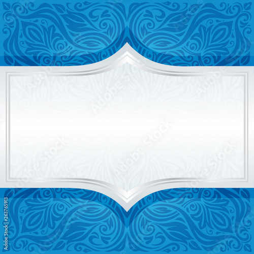 Floral Wallpaper Background mandala design Blue fashion design copy space