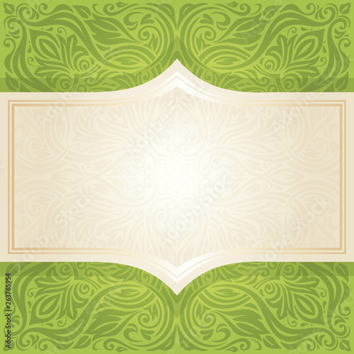 Green Easter floral vintage wallpaper vector mandala design backround with copy space
