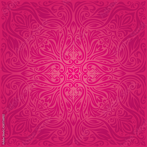 Red Floral Gorgeous decorative  fashion background wallpaper mandala design