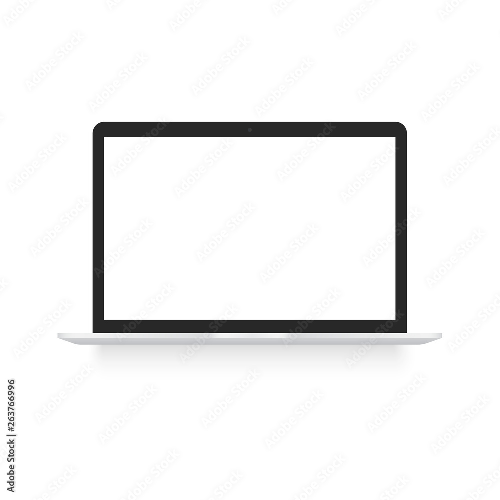 Black laptop mock up with soft shadow. Vector. Black laptop mock up with soft shadow. Vector.