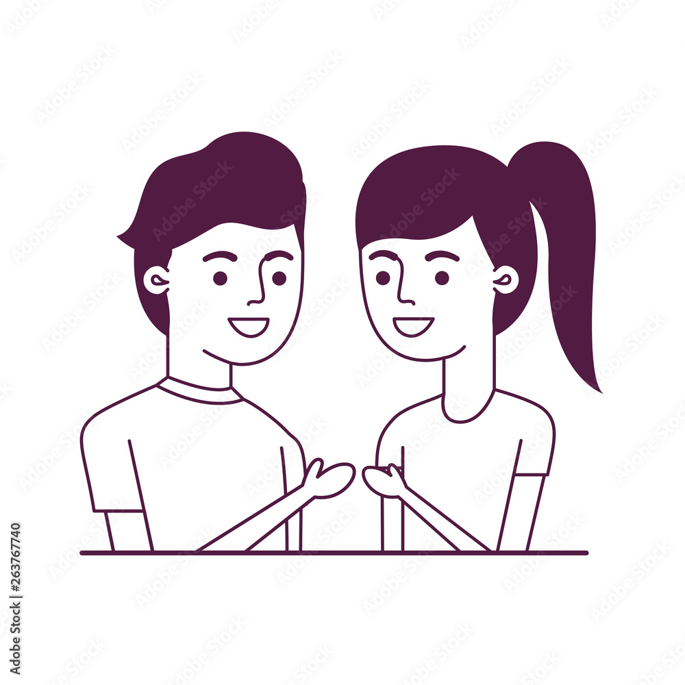 Fototapeta premium young couple avatar character