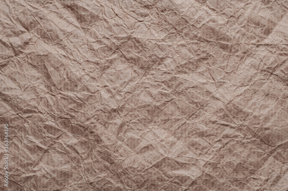 Fototapeta premium Crumpled kraft paper. Texture crumpled recycled old brown paper.