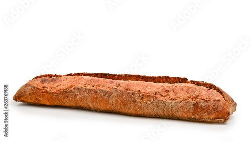 Fresh baguette isolated in white.