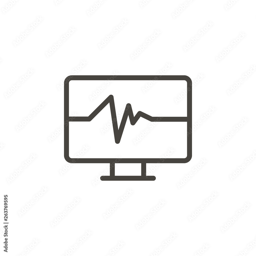 Hearts, pulse, monitor vector icon. Element of medicine for mobile concept and web apps illustration. Thin line icon for website design and development. Vector icon