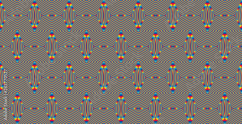 Color seamless pattern with hypnotic trance texture. Abstract multicolored striped background. Op art unique bright abstraction. Psychedelic trippy art.