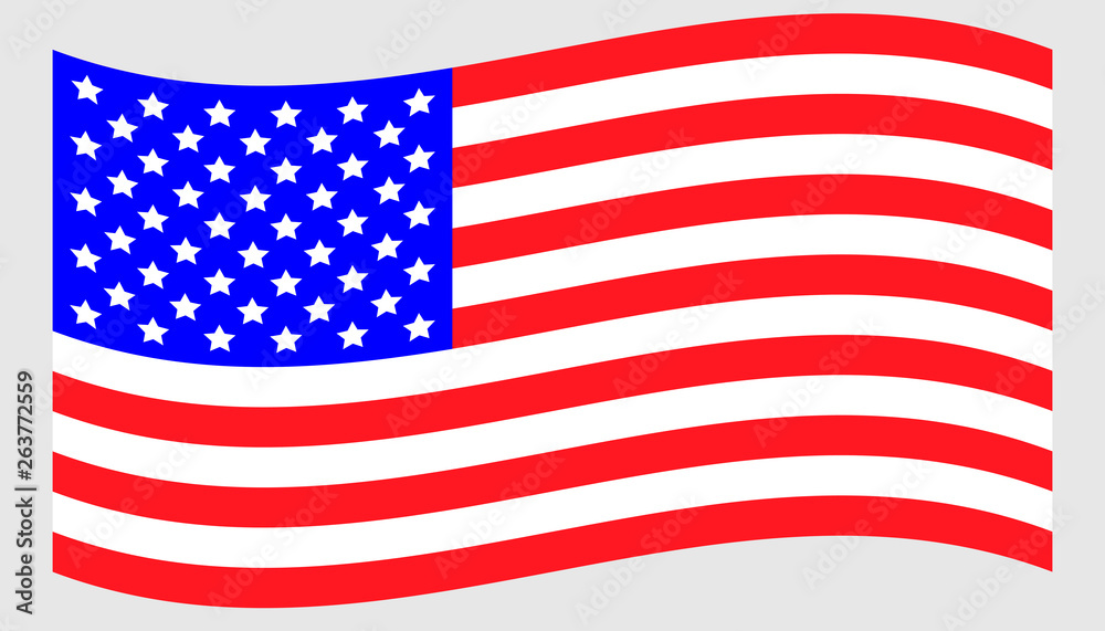 Vector waving american flag icon Vector waving american flag icon