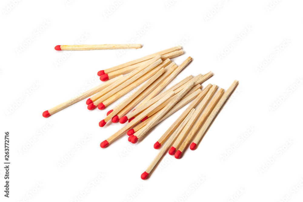 A lot of matches isolated on white background A lot of matches isolated on white background