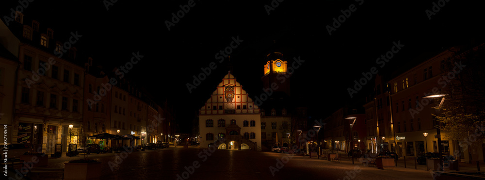 Rathaus Plauen Vogtland bei Nacht
