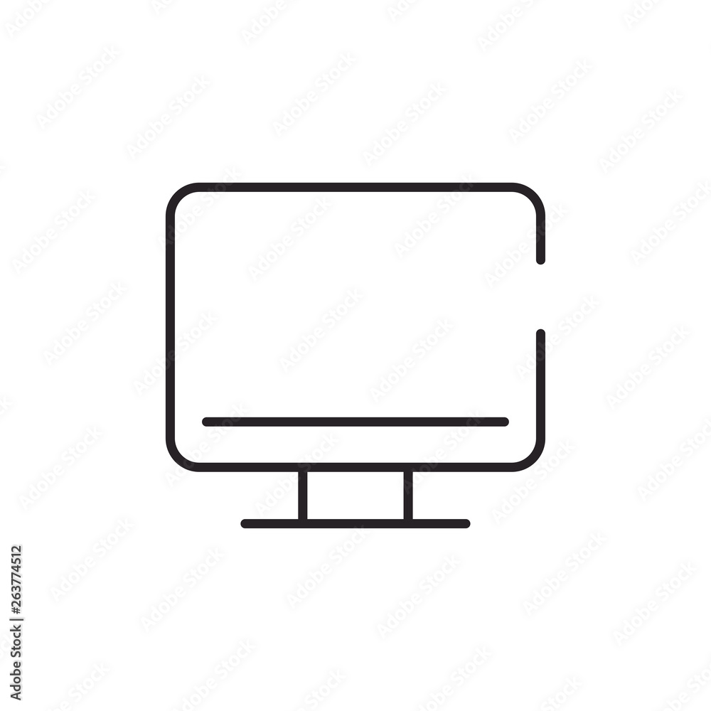 Monitor Social Media Icon. Modern Simple Vector For Web Site Or Mobile App Monitor Social Media Icon. Modern Simple Vector For Web Site Or Mobile App